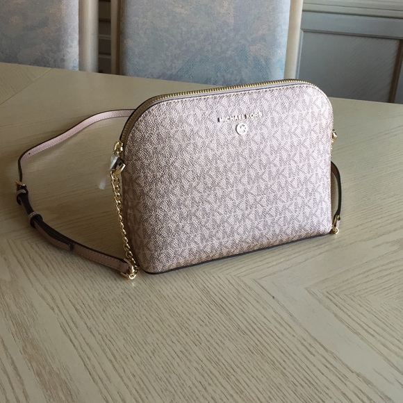 Michael Kors Cindy Rose Gold Dome Crossbody Bag - Picture 2 of 16